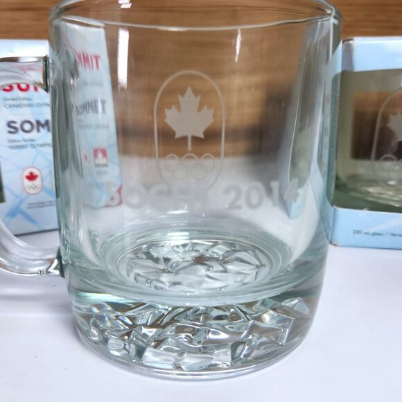Olympic Glass Coffee Mugs Sochi 2014 Canadian Glassware Limited Edition Lot Of 3 - Picture 5 of 11
